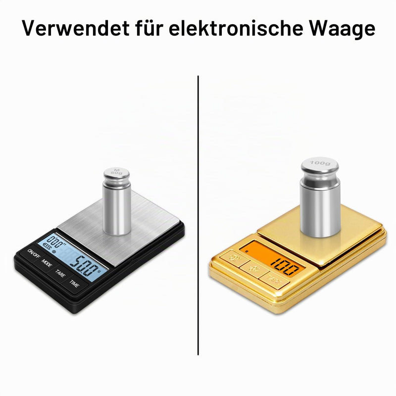 UNIWEIGH Calibration Weights 210g 9 Piece Calibration Weight Set | Weights of 1g, 2g, 5g, 10g, 20g, 50g and 100g with stainless steel tweezers for digital high-precision scales, gram, milligram scales, large