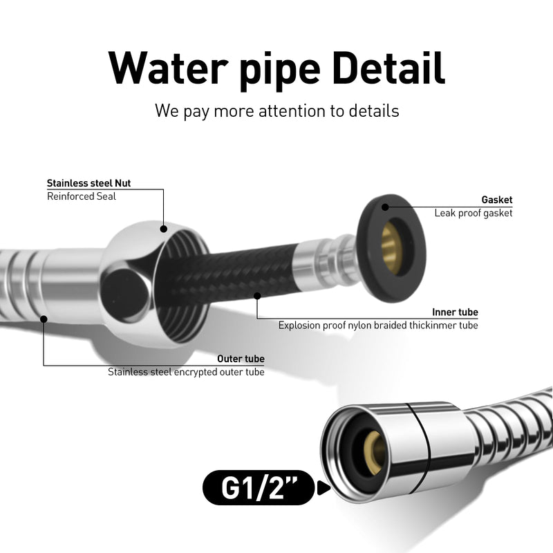 Handheld Bidet Douche Shower Spray for Toilet, IDMAX Stainless Steel Bidet Sprayer, Hand Held Toilet Washer Bathroom Hand Shower Shattaf Sprayer Muslim Shower for Personal Hygiene Sprayer-501C