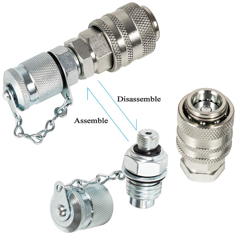 [Australia - AusPower] - Hydraulic Pressure Test Coupling Kit Fits for Parker PD Series Coupler, Caterpillar Case John Deere Excavator Construction Machinery 