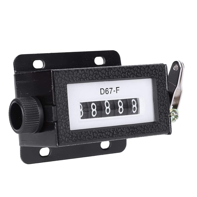 Mechanical Counter, 5-Digit 0-99999 Pull Number Counter Rotating Knob, Resettable Black Mechanical Counter with Spring, with Lever