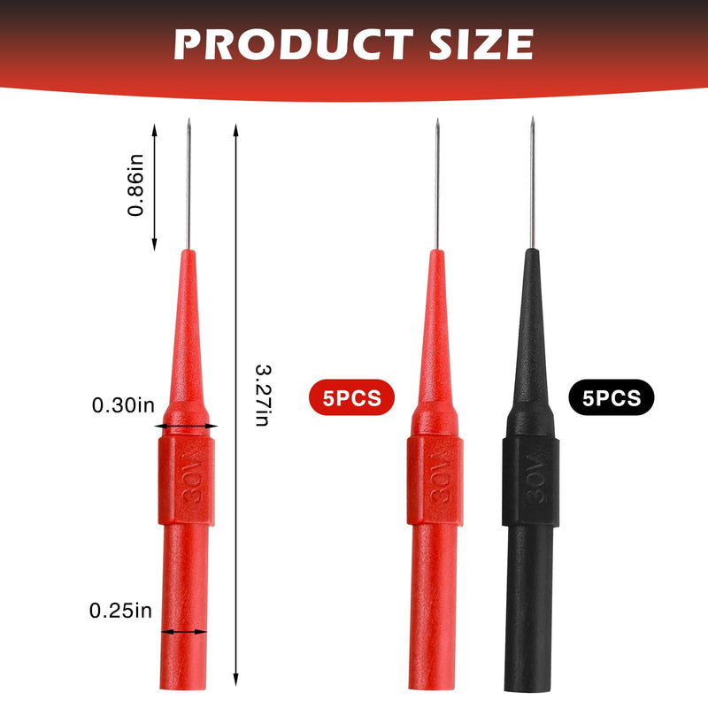 [Australia - AusPower] - 20Pcs Universal Multimeter Test Probes and Alligator Clips Set, 0.7mm Multimeter Probes for 4mm Banana Socket 