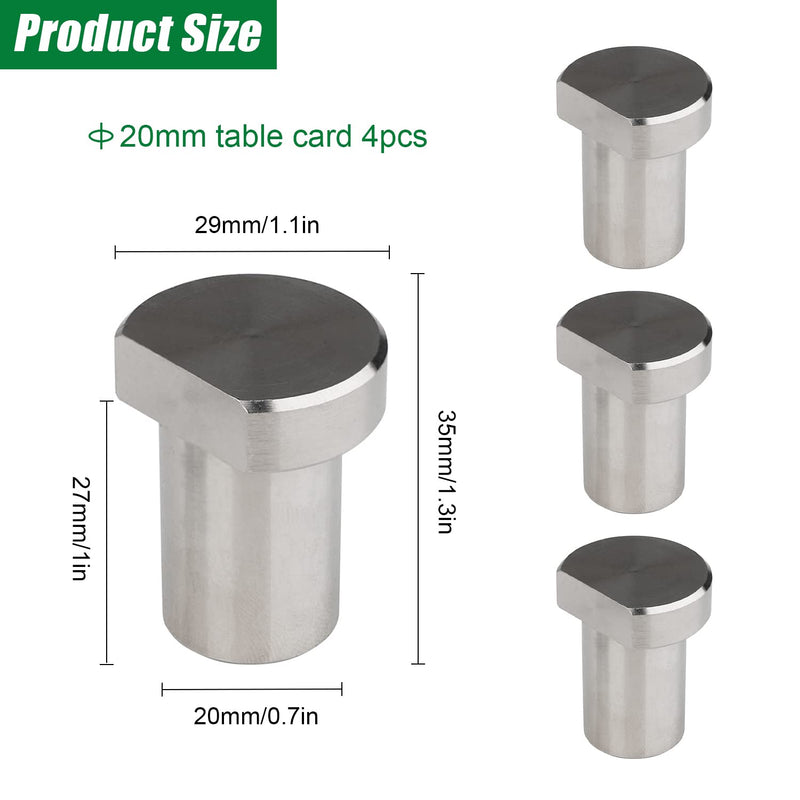 Bench Dog Bench Hooks 20 mm Aluminium Alloy Pack of 4 | for t-track, woodworking table workbench tool planer bench accessories for 20mm dog hole silver