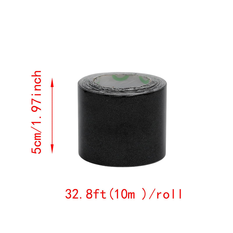 Lilaly 2 inches x 32 feet Wood Grain Repair Tape,Imitation Wood Grain Tape,Widely Used for Tables, Doors, Floor and DIY(Black) Black