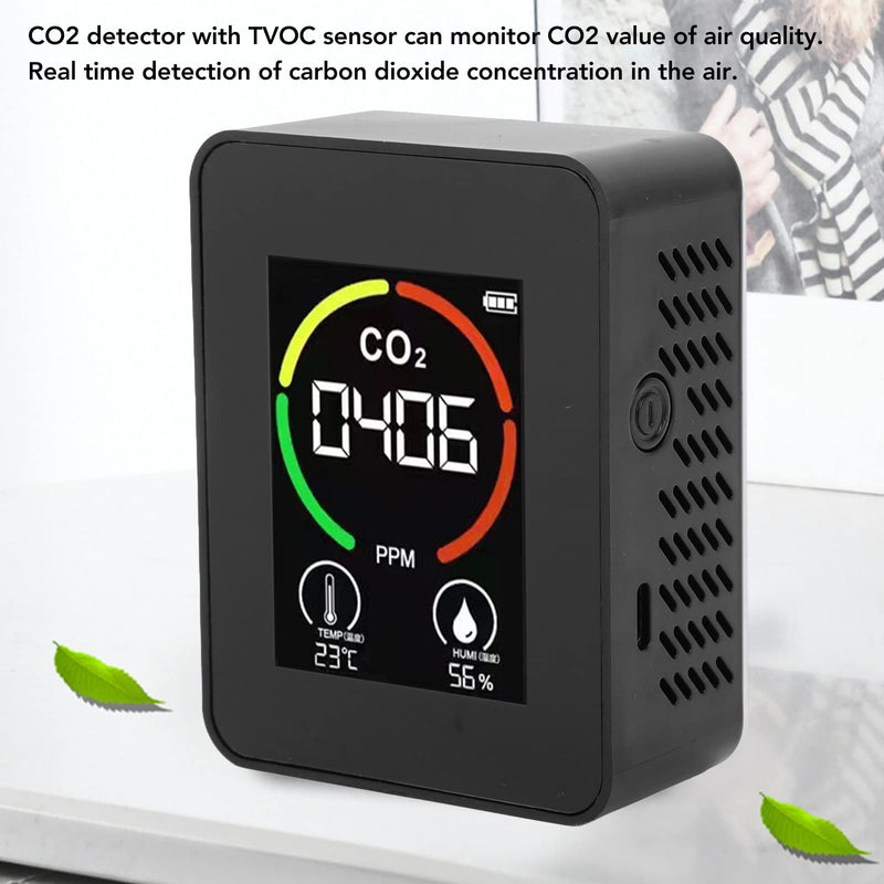 CO2 Detector, Air Quality Monitor with TVOC Sensor, Real Time Monitor, Easy Home Reading