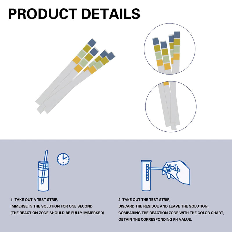 [Australia - AusPower] - Pack of 100 Urine Test Strips PH Value Test Strips, Urine Test Strips, Four Colour Acid Base Test Paper, Measuring Range for Aquariums, Laboratories & Health Checks, Precise Measurement for Water 