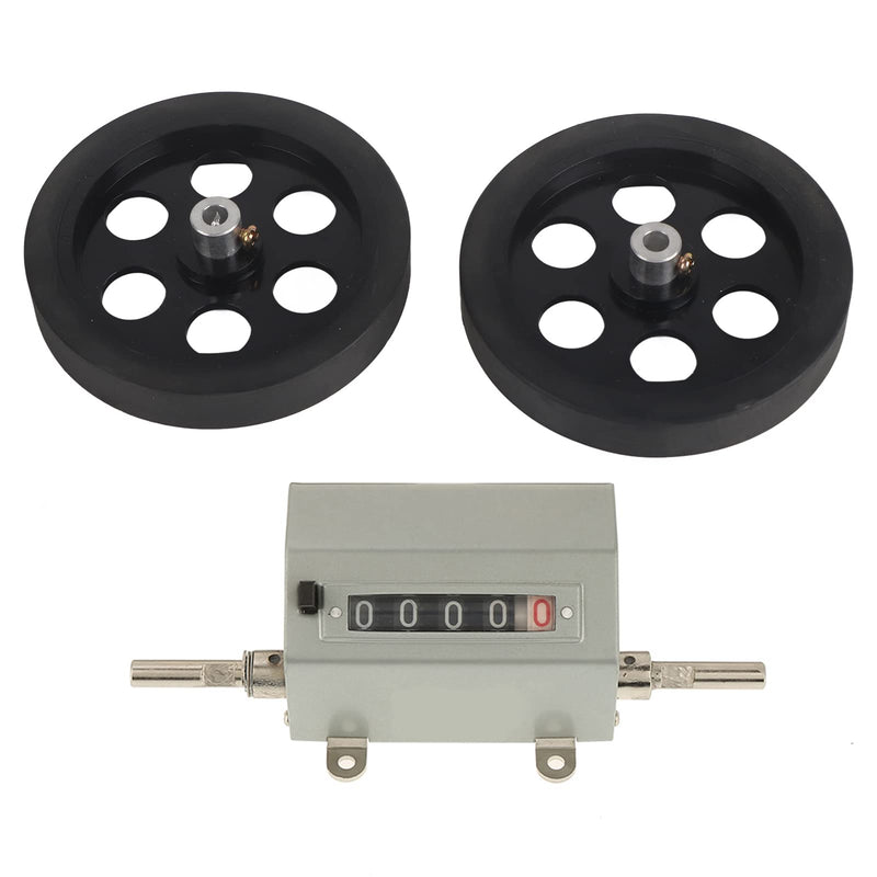 [Australia - AusPower] - Measuring Counter Meter Rope Cable Length Counter Metal 1 Piece Roller Wheel 5 Digits 0 9999.9 Length Counter Max Speed 350 rpm Grey Reset 