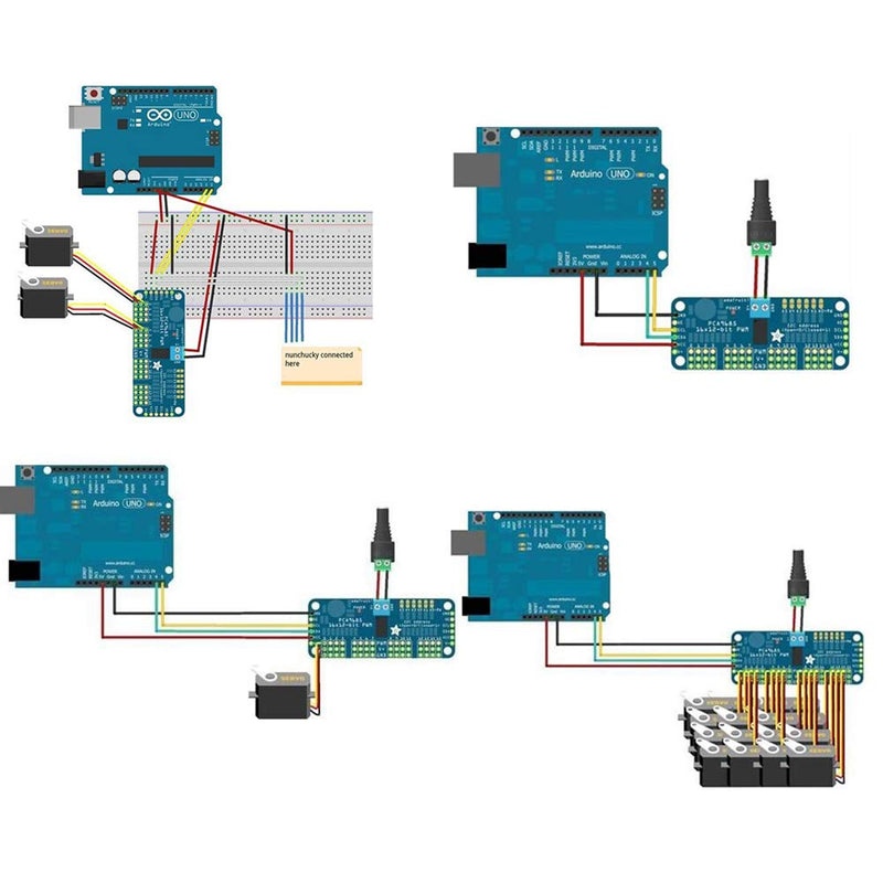 PCA9685 16 Channel 12-Bit PWM Servo Motor Driver IIC Module for Arduino Robot Pack of 2