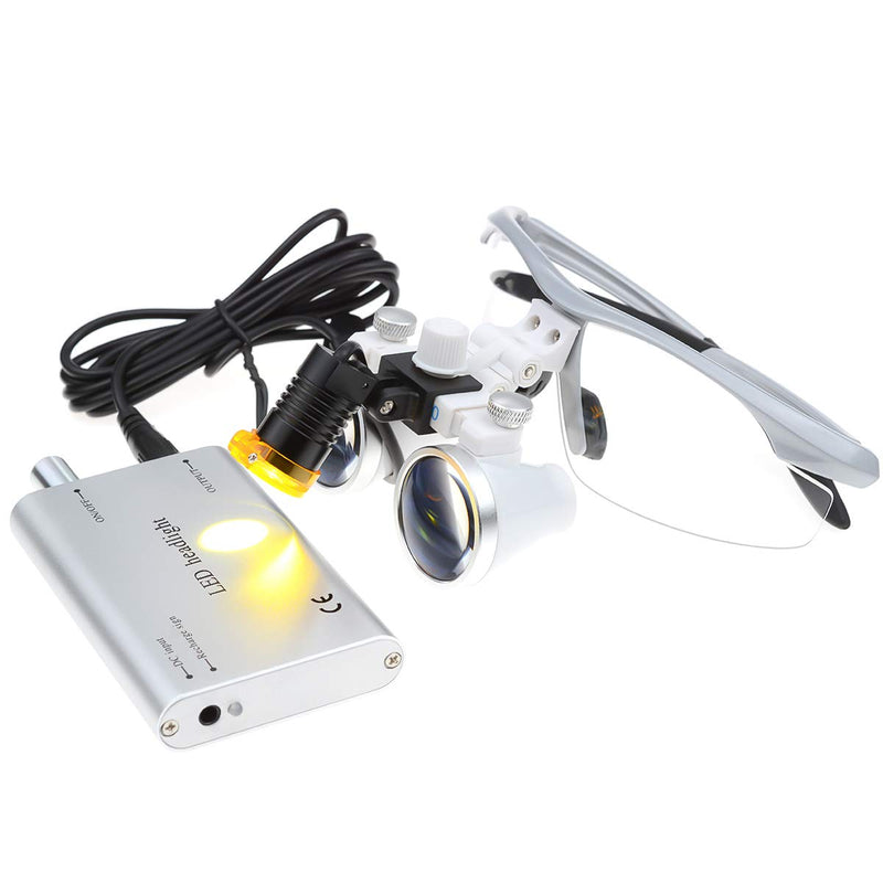 [Australia - AusPower] - Surgical Binocular Loupes Optical Glass Loupe 3.5x420mm with LED Head Light Lamp 