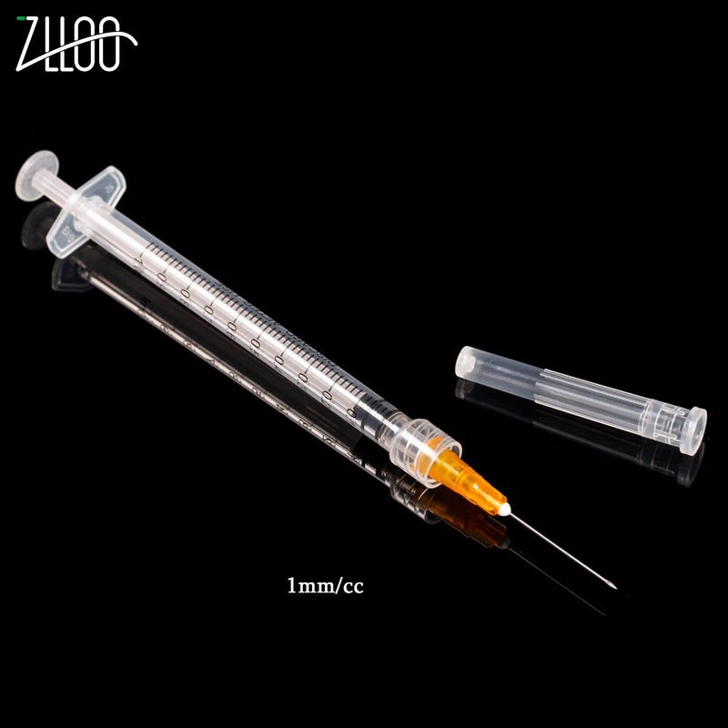 1ml/cc Plastic Tube with 25G-25mm Head, Disposable Luer-Lock Independent Packaging, Easy to Use (Pack of 50) 50 Items