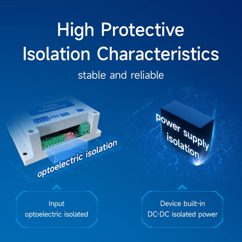 [Australia - AusPower] - EBYTE ModBus RTU Serial IO Module RS485 Interface 4DI+2DO 8 Digital Outputs MA01-AXCX4020 Rail Installation 8~28V DC 