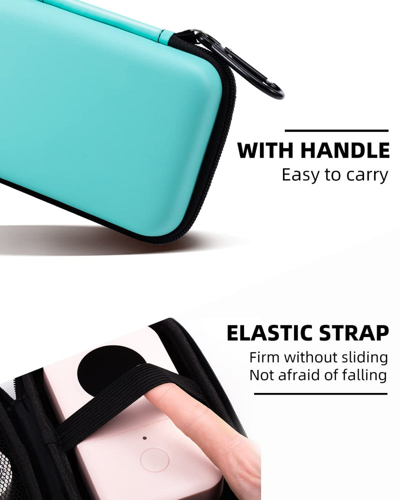 [Australia - AusPower] - Phomemo Label Printer Case Hard Carry Case Compatible D30/M02/T02/M110/P21/D110 Label Printer, Label Maker Labeler Storage Holder, Green 