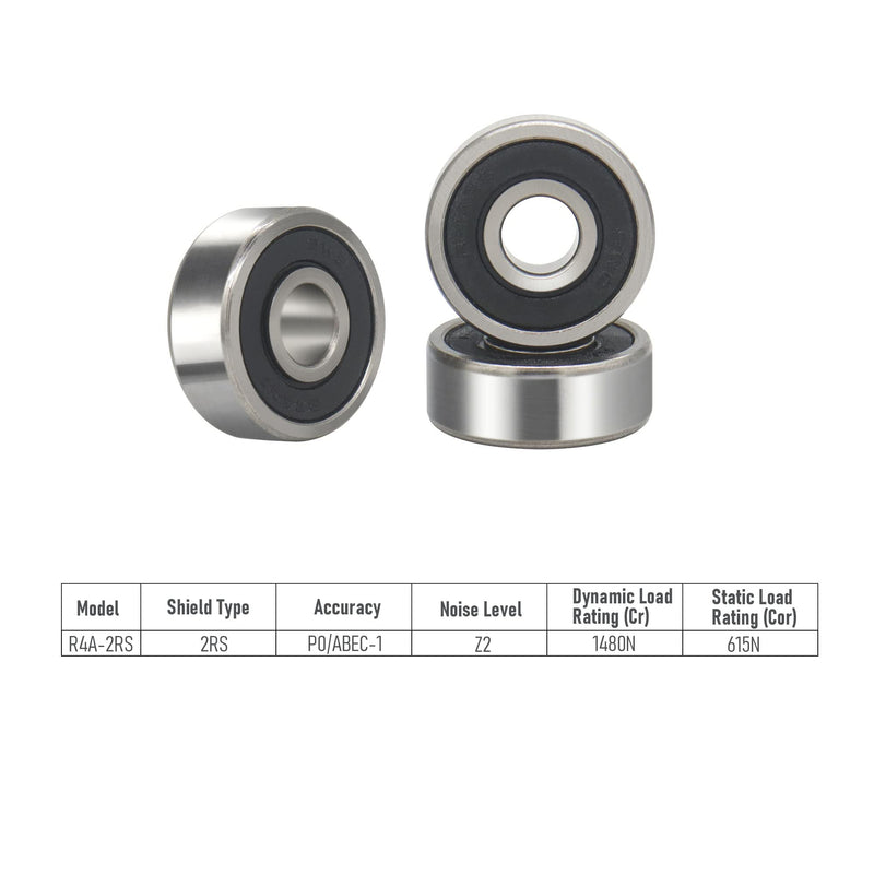 [Australia - AusPower] - R4A-2RS 10 PCS Deep Groove Ball Bearing ID 1/4"×OD 3/4"×Width 9/32" Double Black Rubber Sealed Ball Bearing Chrome Steel P0 Z2 Bearing for Industrial Machine,Power Tools R4A-2RS Size 1/4"×3/4"×9/32" 