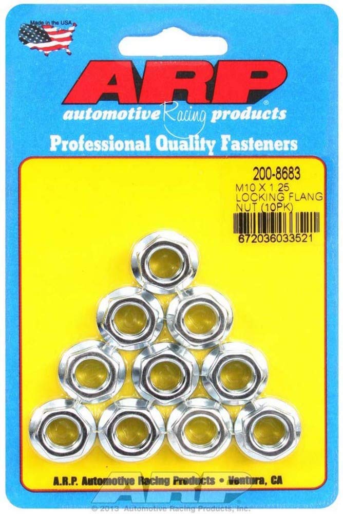 [Australia - AusPower] - ARP 200-8683 M10 x 1.25 Locking Flange Nut - 10 Piece 