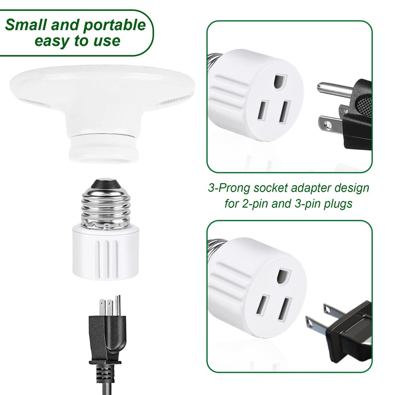 [Australia - AusPower] - Outlet Light Socket Adapter,Screw in Outlet Socket,E26 Light Bulb to Outlet Socket Converter,Light Bulb Plug Adapter for Porch Light Socket,Camera,Garage Light (1) 1 