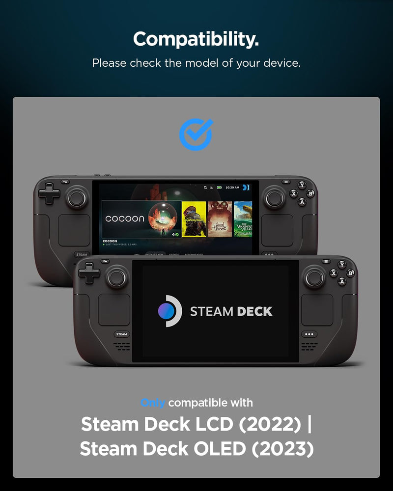 [Australia - AusPower] - Spigen Rugged Armor Pro Designed for Steam Deck LCD (2022) / Steam Deck OLED (2023) Hard Shell Travel Carrying Case with Pockets for Accessories and Original Charger Storage Bag Carry Case - Black 