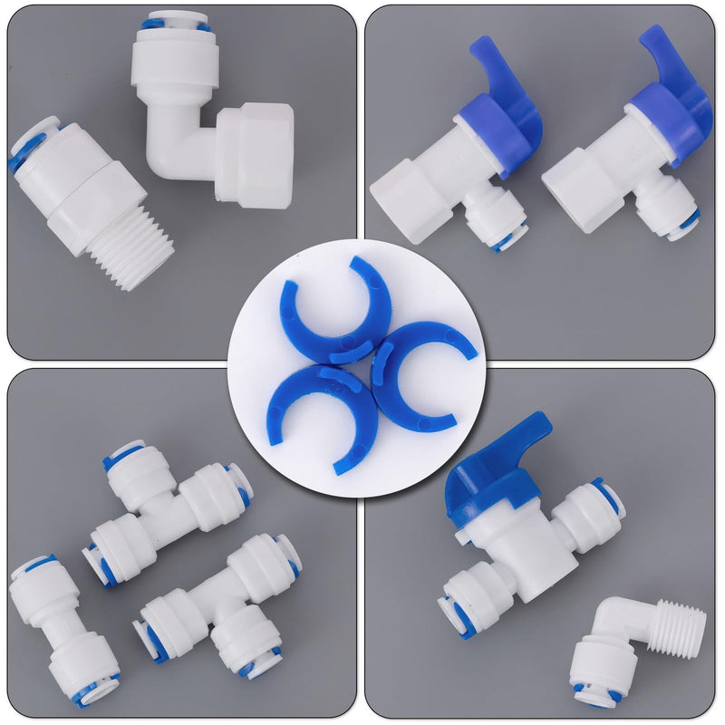[Australia - AusPower] - JIUWU 1/4 inch Locking Clips 50 PCS Reverse Osmosis Clip ro water line clips blue clip for locking quick connect fittings for RO Reverse Osmosis Water Filter Fittings 1/4Inch 