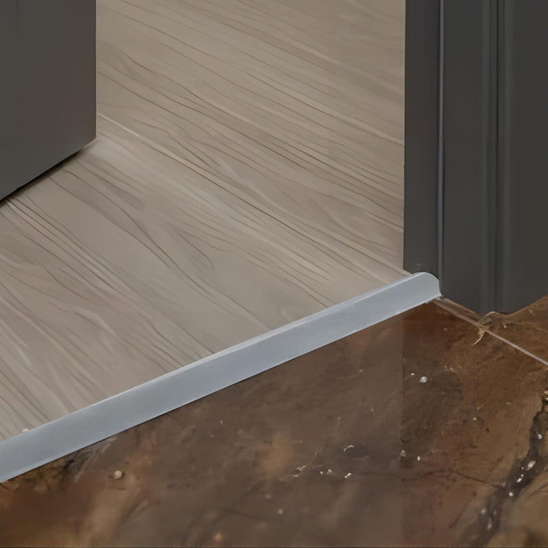 Gaahing Aluminum Floor Transition Threshold Strip, Bridge the Height Gap Between 0.2 to 0.5 inches for Doorway Ramp Tiles Laminate Planks (51.2in x 1.7in, Matte Silver) 51.2in x 1.7in, Matte Silver