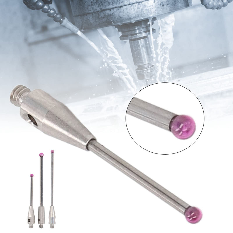 [Australia - AusPower] - CMM Touch Probe Stylus - Tungsten Carbide Stem, 3mm Ruby Ball Tips, M2 Thread CMM Touch Probe Stylus with Red Wear, High Rigidity Tungsten Carbide Rod for Machine Tool Applications 0034 