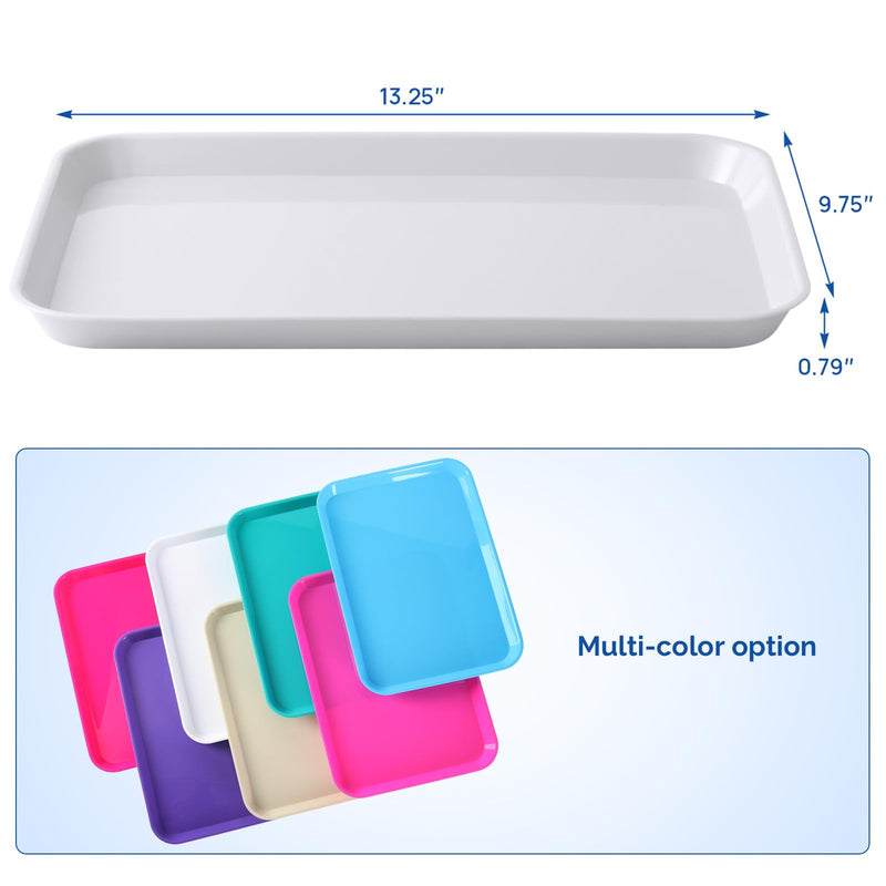 [Australia - AusPower] - JMU Dental Trays Autoclavable, Dental Plastic Trays for Instrument White, 13.25" X 9.75", Size B 13.25" X 9.75" 1 