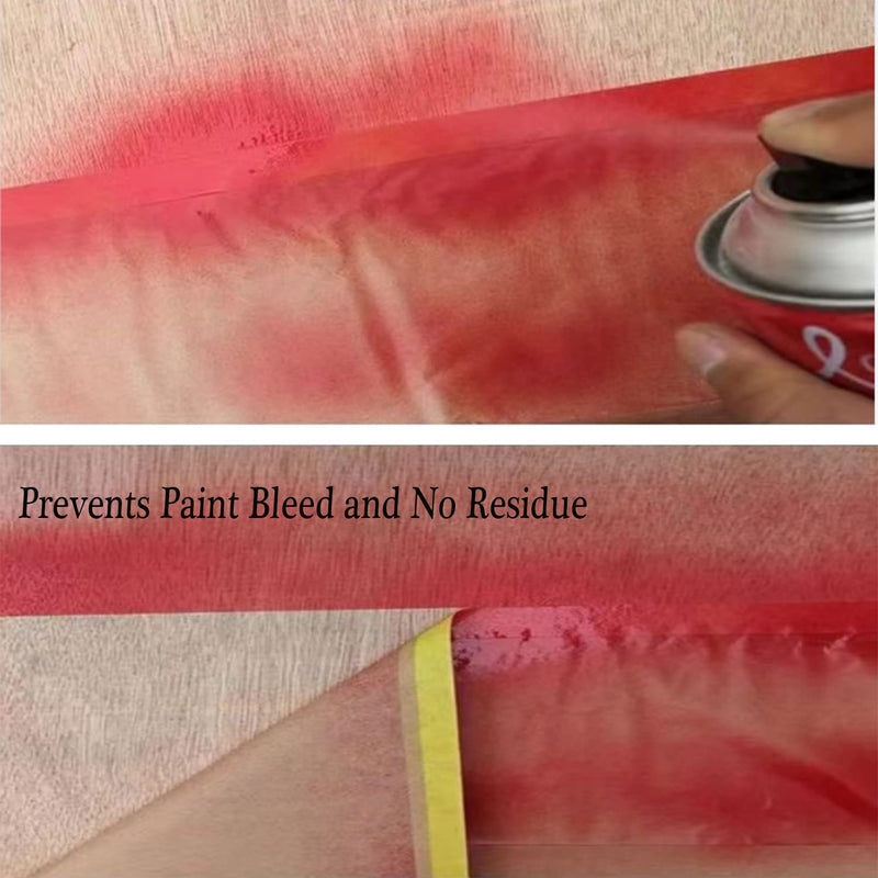 [Australia - AusPower] - Masking Paper, paint masking, 2 Pack Automotive Paint Paper Roll with Tape, Tape and Drape for Painting, Assorted Paint Masking Paper for Car and Furniture (Unfold 18 inch Width X 100 ft Long) 
