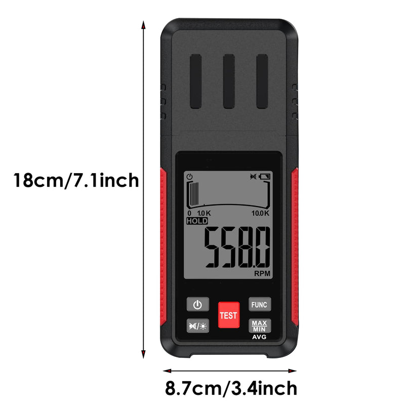 [Australia - AusPower] - Digital Tachometer Non-Contact RPM Meter (10-99999 RPM), High Accuracy Laser Digital Tachometer Tester with Reflective Tape, Backlit LCD, Data Hold & MAX/MIN/AVG Functions 