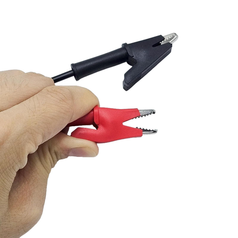 [Australia - AusPower] - 2Pcs 14 Gauge Multimeter Test Leads Right Angle Banana Plug to Alligator Clip, CAT III 1000V 10A Heavy Duty PVC Wire for Electrical Testing 3 Feet Red_Black_Banana_Plugs_Alligator_Clips 