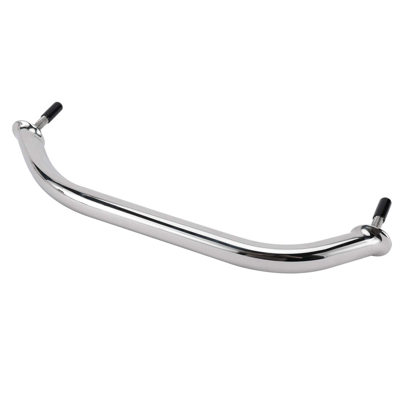 YaeMarine 2-Pack Boat Marine Grab Handle Hand Rail Polished Stainless Heavy Duty Oval Handle Hand Rail with Flange & Stud 12" L