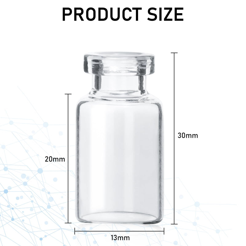 [Australia - AusPower] - 10 Pack 2ml Sealed Sample Vials, Transparent Glass Vials with Self Healing Injection Port (10, 2ML) 10 