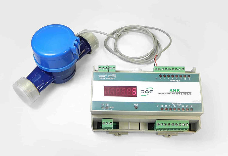 DAE AS130U-50P 1/2" Water Meter with Pulse Output, Measuring in Gallon + Couplings 1/2" Cold, W/ Pulse Output