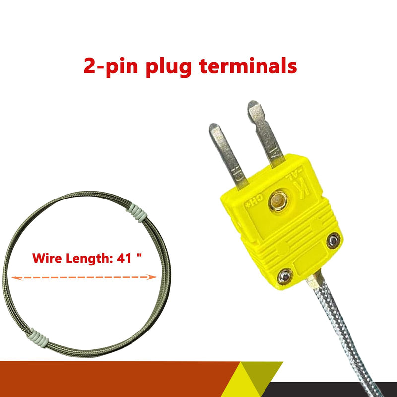 [Australia - AusPower] - TL3163K k-Type thermocouple air Probe Stainless Steel Open Hole Clip for Air Temperature -40°F to 890°F 