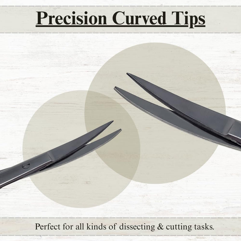 Premium Iris Scissors Micro Dissecting Scissors Curved 4.5" with Fine Sharp Blades Made of Stainless Steel Medical Surgical Tools (Gold Handle) Gold Handle