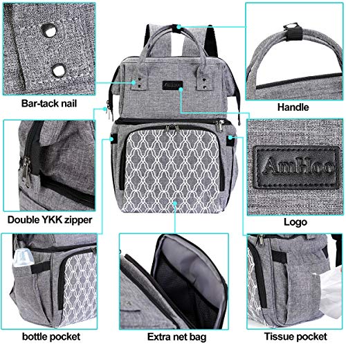 AmHoo Insulated Lunch Box Cooler Backpack Waterproof Leak-Proof Lunch Bag Tote for Men Women Hiking Beach Picnic Trip with Strongest YKK Zipper Black