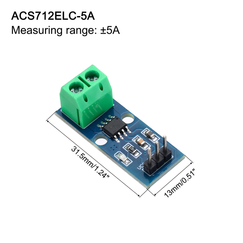 [Australia - AusPower] - MECCANIXITY 4pcs ACS712 Current Sensor Module 5A Range Hall Effect Current Sensor Current Measuring AC/DC for Detecting Current 