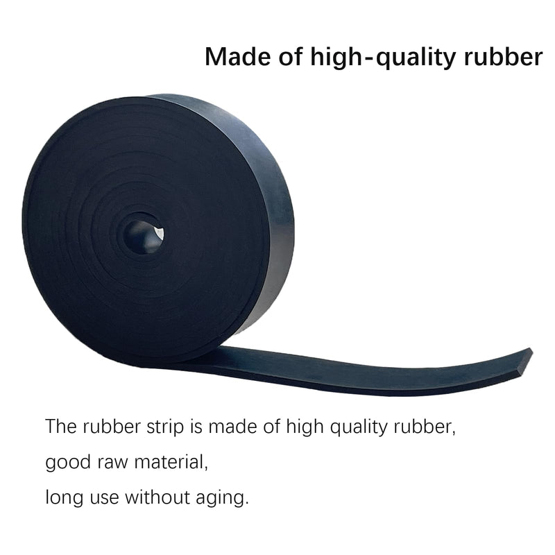 Solid Rubber Strips 1/8 (.125)" Thick X 1" Wide X 10'Long, Solid Rubber Sheet for Anti-Slip Pads, Flooring, Seals, Crafts, Anti-Vibration, Gaskets DIY 1"X10'X1/8 No Adhesive