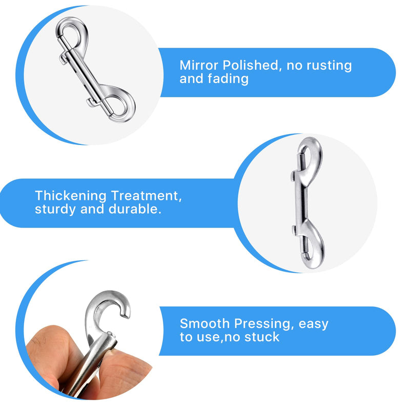 [Australia - AusPower] - 30 Pieces Double Ended Bolt Snaps Hooks, Aemygo 2.7 Inch Heavy Zinc Alloy Trigger Clips Metal Chain Clips Key Holder for Linking Dog Leash Feed Buckets Key Chain PET Sling 