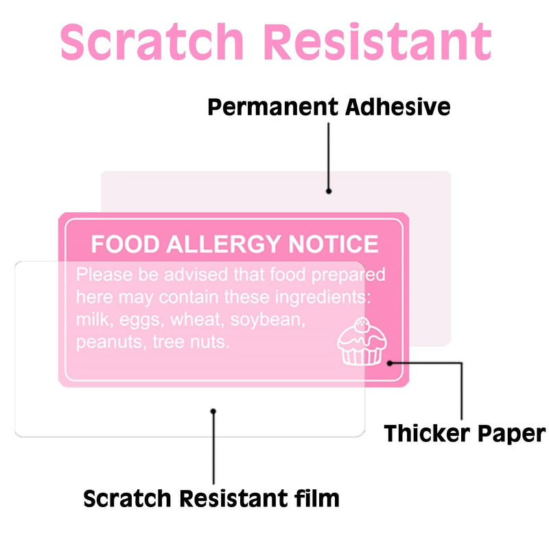 [Australia - AusPower] - 1000 pcs Food Allergy Stickers, 1x2 Inch Food Labels for Food, Bakery, Cookie, Kitchen 1000.0 