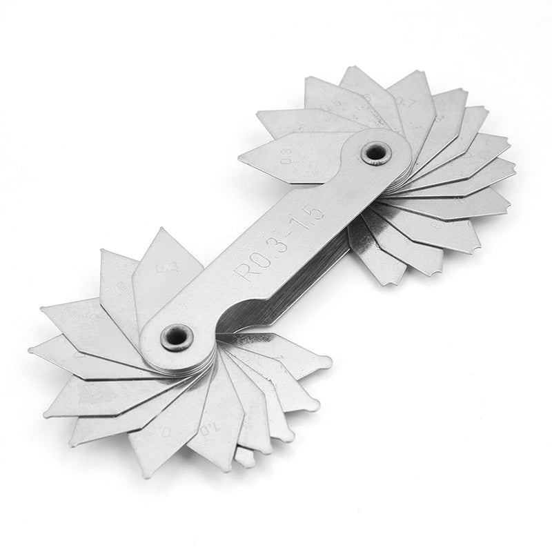 [Australia - AusPower] - 4 Pieces Stainless Steel Radius Fillet Portable Concave Convex Measuring Tool R0.3-1.5 / R1-6.5 / R7-14.5 / R15-25 
