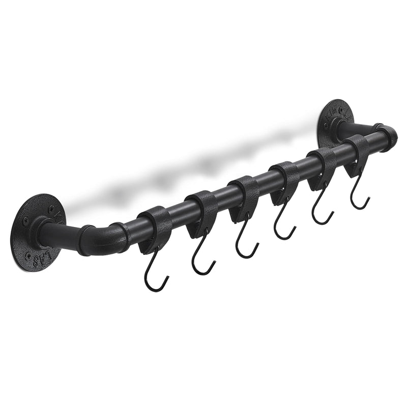 [Australia - AusPower] - Brute Strength - Multifunctional Leather S-Hooks - Black - 2 pieces - S Shaped Hooks - Coat Hook - Leather hooks - Leather s hooks - Black s hooks - kitchen hooks 