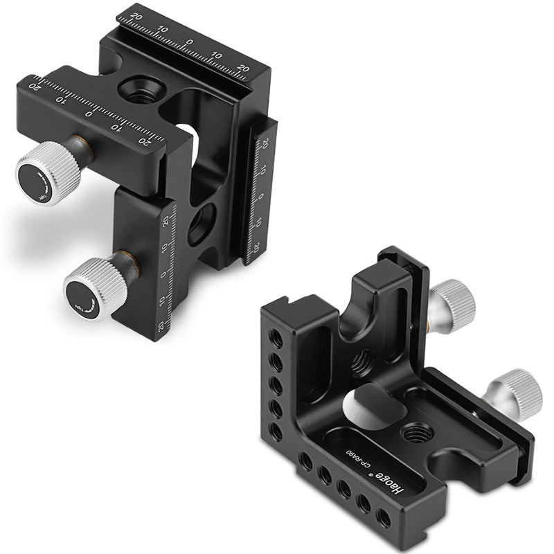 Haoge CP-RA90 Right Angle Clamp 90 Degree Double Quick Release L Clamp with 1/4 Screw Thread for Arca Swiss RRS Benro Rail Plate Nodal Slide