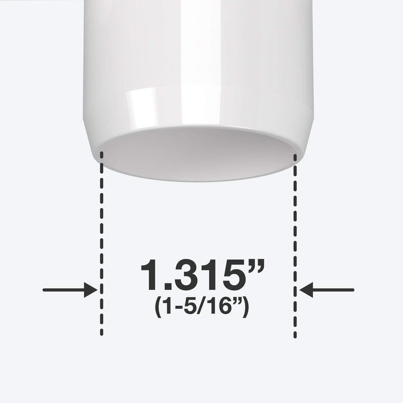 [Australia - AusPower] - FORMUFIT 1" 4-Way Tee Furniture Grade PVC Fitting in White, Made in USA, UV-Resistant, Impact-Proof, 1.315" Actual Socket Diameter, (4-Pack) - F0014WT-WH-4 