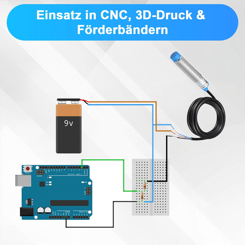 3PCS LJ12A3-4-Z/BX Inductive Proximity Sensor NPN 3-Conductor 6-36V DC, 0-4mm Detection Distance for Automation, CNC Machines, 3D Printers