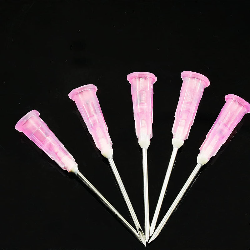 [Australia - AusPower] - 100 Pack 18Ga 1 Inch Sterile Disposable Injection Needle with Cap for Scientific and Industrial Dispensing Needl Accessories 