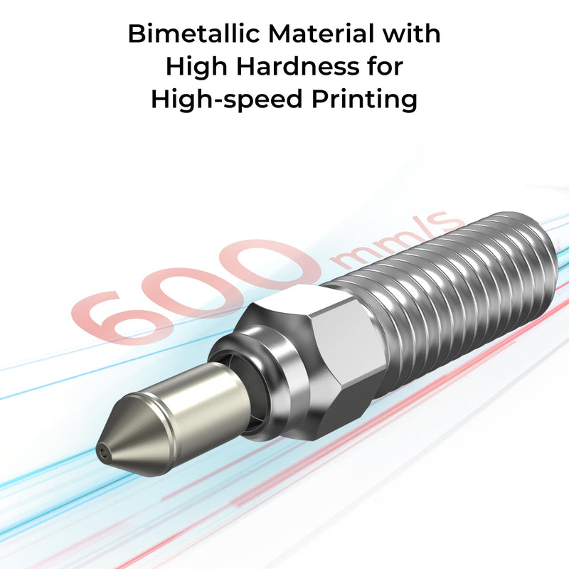 Creality Ender 3 V3 KE / K1 Max 3D High Flow Nozzle Kit, High Hardness Bimetallic Nozzles for 600mm/s High-Speed Printing, Wide Applicability for PLA/ABS/PETG/TPU/PP/PC, Etc.