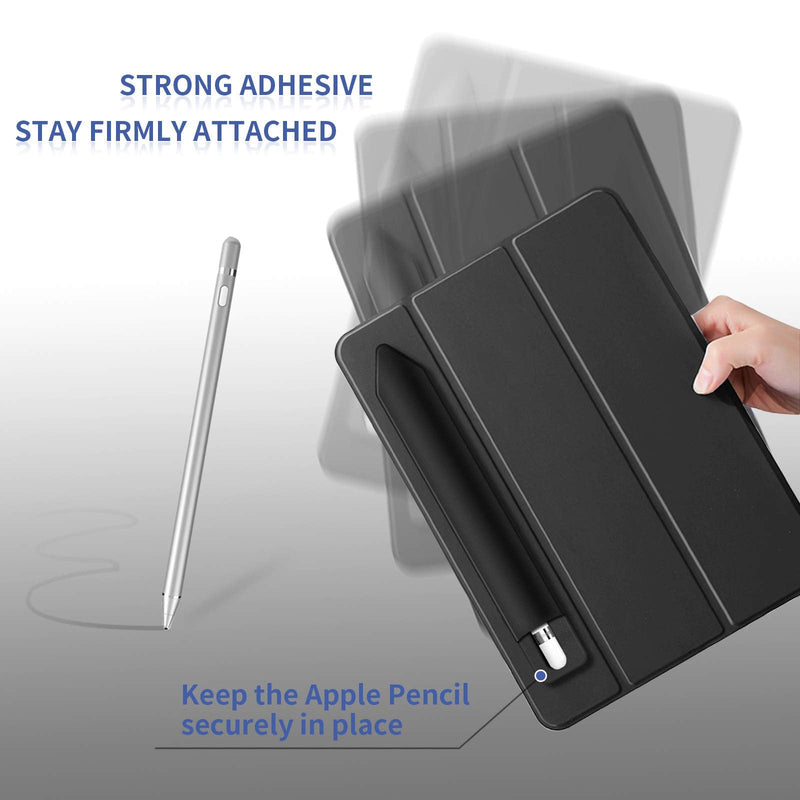 [Australia - AusPower] - 2 Pack Pencil Holder for Apple Pencil 1st 2nd Generation, YUOROS Adhesive Pencil Sleeve for iPad iPad 9th/8th Gen, Tablet Stylus Surface Pen (Black, Black) Black Black 