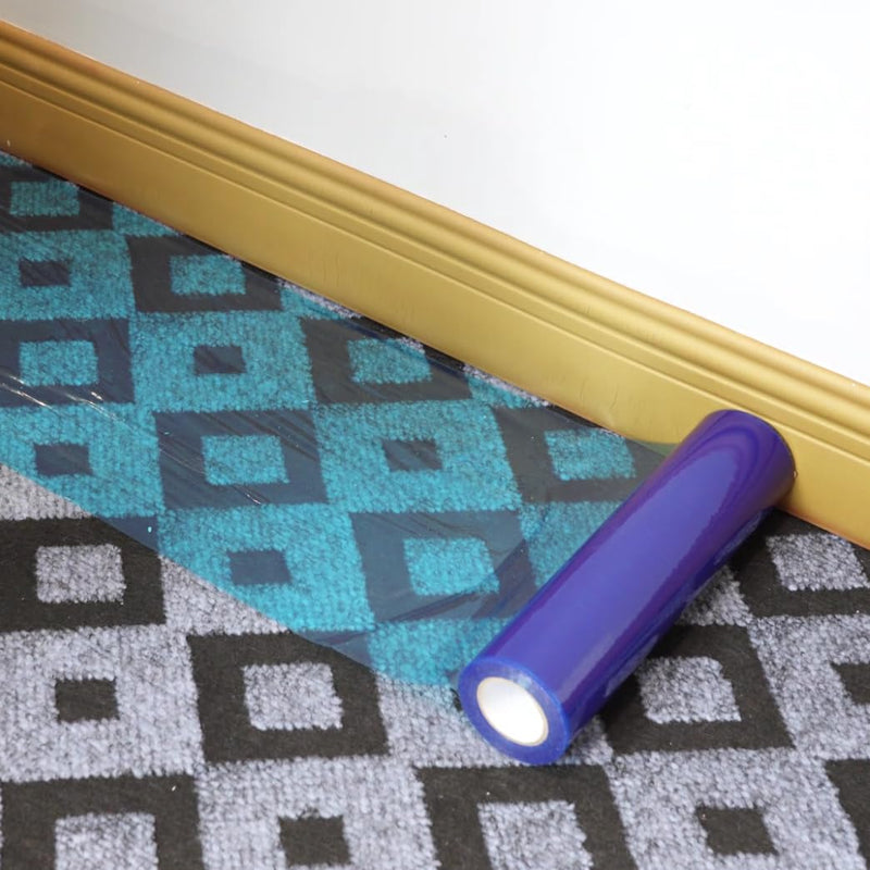 ROLLINGDOG Carpet Protection Film - 10.63 inch x100 ft Plastic Carpet Protector,Protective Film for Carpets