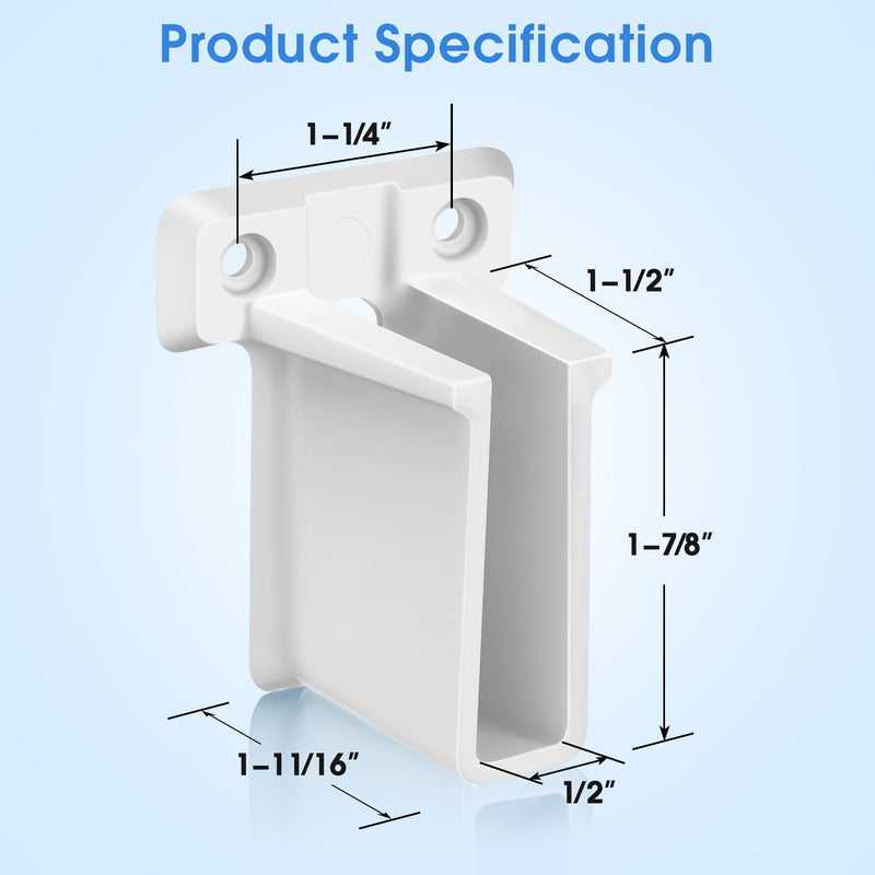 Dreyoo 24 Pack Wire Shelf End Bracket, White Plastic Closet Shelves Brackets, Wall Mount Brackets for Shelves Closet, Screws Included