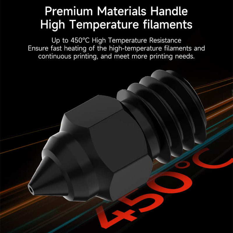 Official Creality High-end Hardened Steel MK8 Nozzles 8PCS, High-Temperature Wear Resistant Compatible with Ender 3/Ender 3 V2/Ender 3 Pro/Ender 3 Max/Ender 5 Series and CR 10 Series
