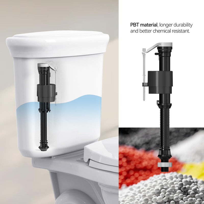 R&T Toilet Fill Valve A1320, Toilet Repair Kit Inside Tank, Universal Toilet Replacement Kit, Quiet and Fast Stop Toilet Leaks, Height Adjustable, Easy to Install No Plumber Required