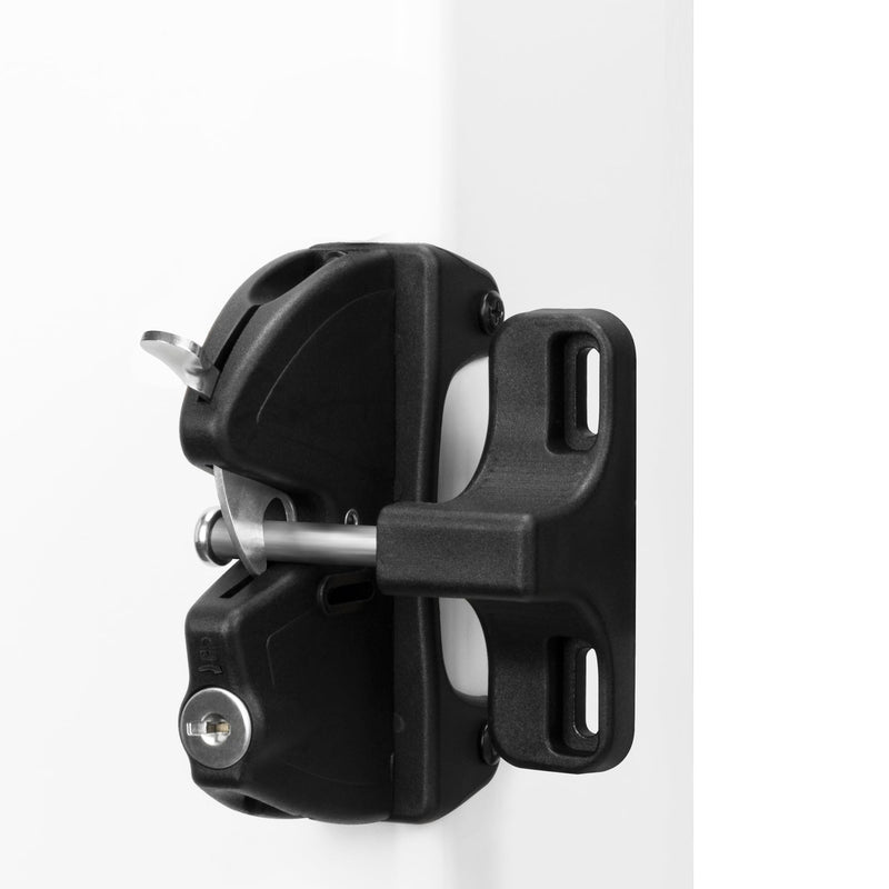 HILLMASTER Key Lockable 2 Sided Gate Latch Key,Self Locking Gate Latch Gate Fence Lock for Outdoor Gates,Locking Gate Door Lock Fence Latch Gate Hardware for Metal,Wood,Vinyl Fence,Black Finish