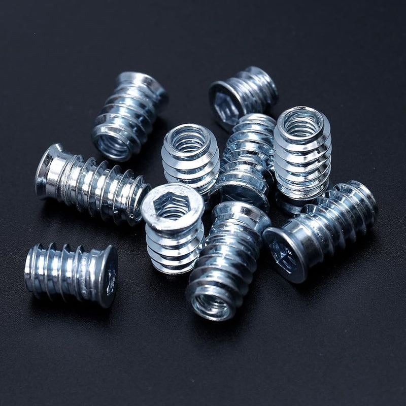220pcs Threaded Inserts for Wood, 1/4-20 x 10mm 15mm 20mm, 5/16-18 x 15mm 20mm, Wood Screw Insert Nut 1/4-20 x 10/15/20mm & 5/16-18 x 15/20mm*220pcs
